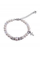 glamorous tiny engraved flower children christening bracelets
